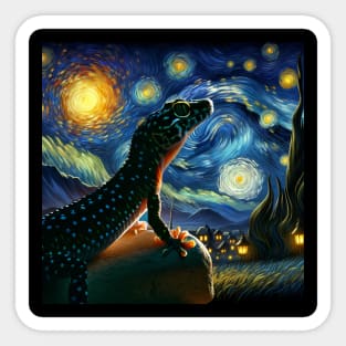 Starry Night Show Your Love for Leopard Geckos with Fashionable Tees Sticker